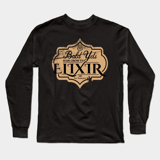 Bald Yeti Hair Elixir - Back Print Long Sleeve T-Shirt by The Bald Yeti